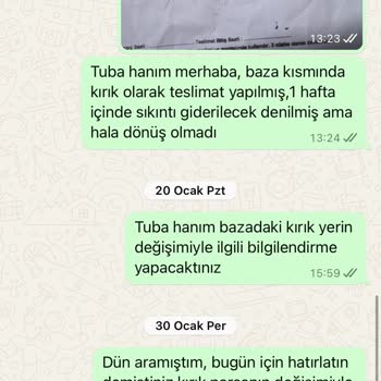 Hasarlı Mobilya Teslimatı Ve İletişim Sorunu
