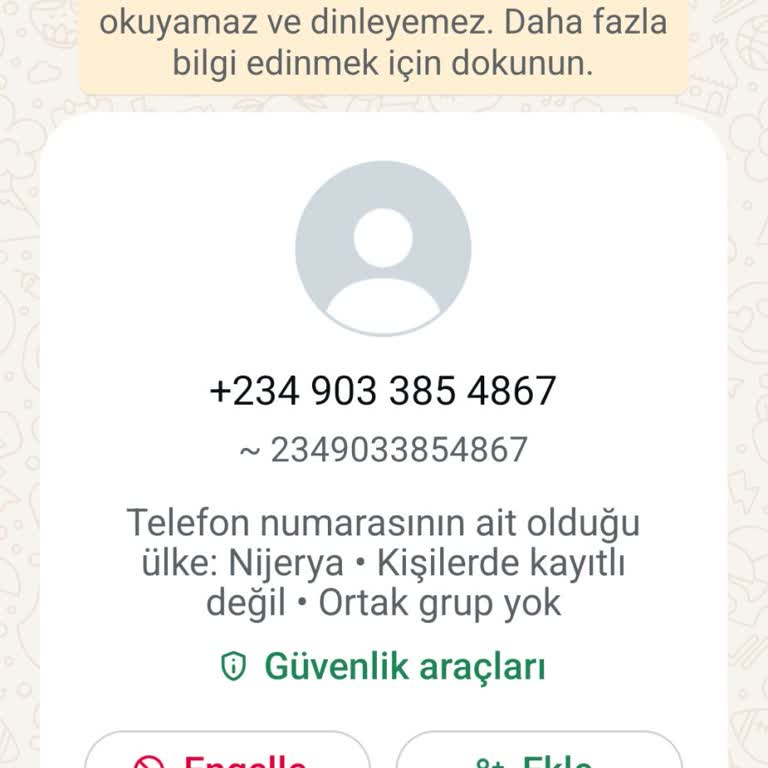 Nijerya'dan Gelen İzinsiz Mesaj Ve Güvenlik Endişesi