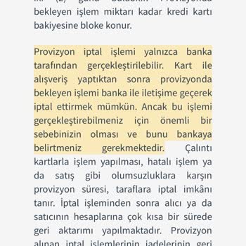 Provizyondaki İşlemin İptali Ve Müşteri Hizmetleri Yanıtı