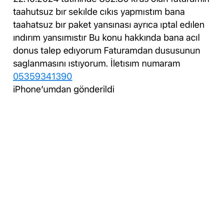 Yanlış Faturalandırma Ve Çözüm Eksikliği