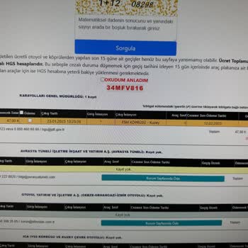 Ödenen Geçiş Ücretleri Sistemden Düşmüyor