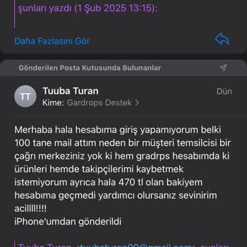Gardrops Hesabına Erişim Sorunu Ve Destek Eksikliği