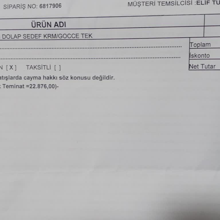 Teslim Edilmeyen Elbise Dolabı Mağduriyeti