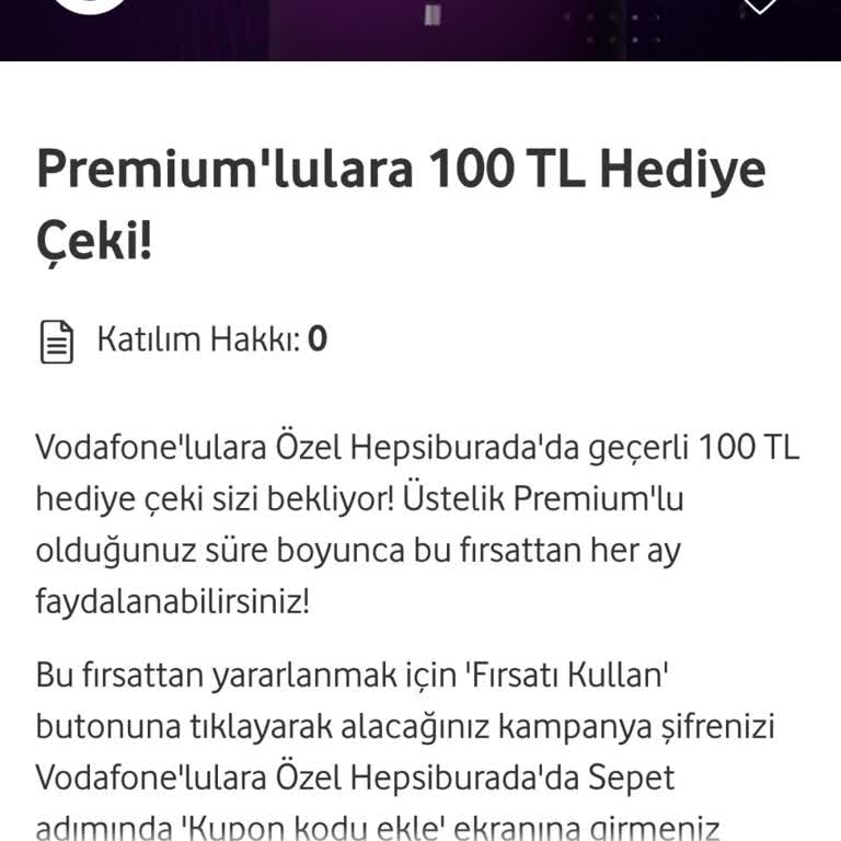 Vodafone Hediye Kampanyasında Süreklilik Sorunu