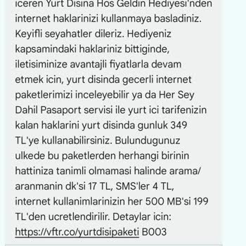 Vodafone Yurt Dışı Paketi Mağduriyeti Ve Fatura Şoku