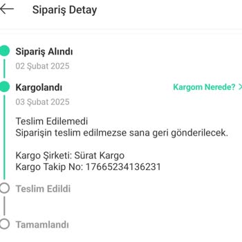 Sürat Kargo İle İletişim Sorunları