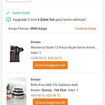 Emsan Mutfak Eksik Ürün Ve İlgisiz Müşteri Hizmetleri