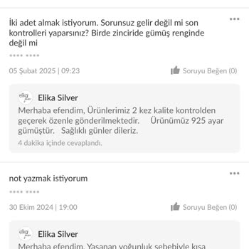 Eksik Gönderilen Gümüş Kolyeler