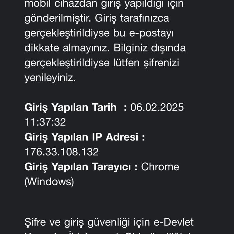 E-Devlet Hesabıma İzinsiz Erişim Alarmı!
