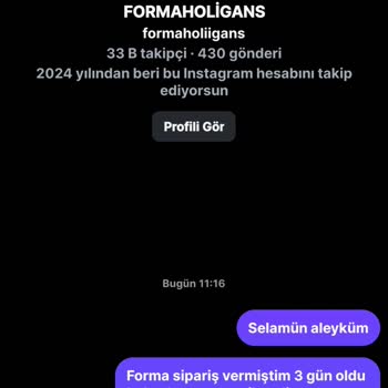 Sipariş Verdim, Forma Yok!