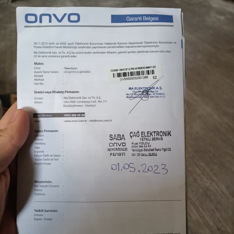 Onvo Servis Hizmetinde Yaşanan Gecikme Ve İlgisizlik