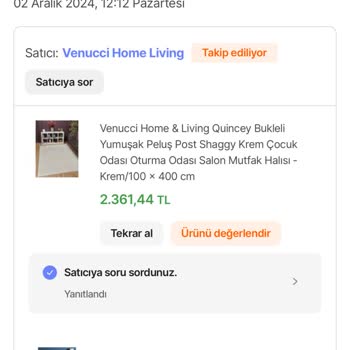 Yanlış Renk Halı Ve İade İşlem Bedeli Sorunu