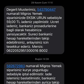 Migros'un Müşteri Hizmetleri Hayal Kırıklığı