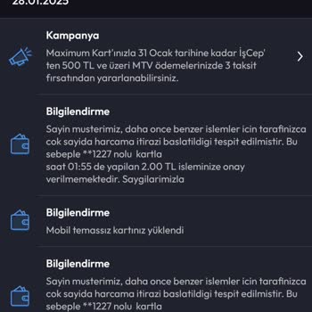 Kredi Kartı Kullanım Kısıtlaması