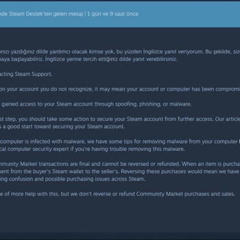 Steam Hesabımda Gizemli Satın Alma Ve Destek Hayal Kırıklığı