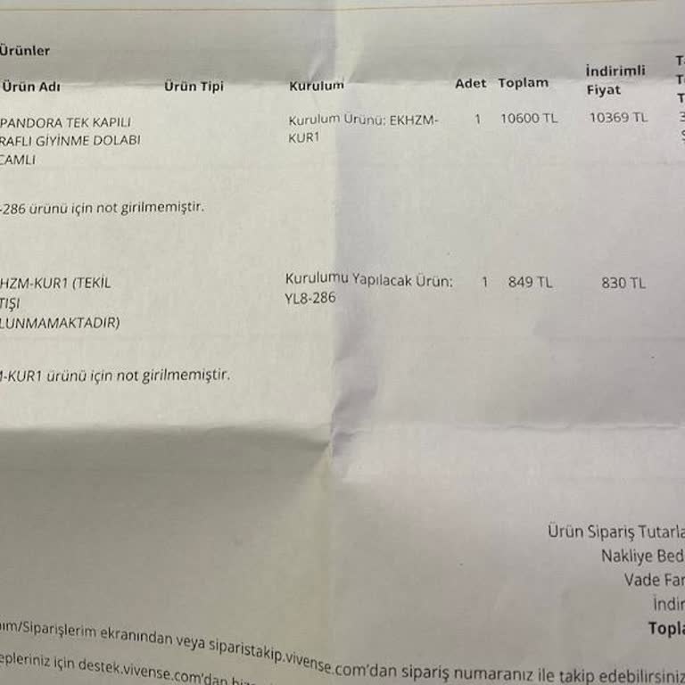 Vivense'den Aldığım Dolap Gelmedi, Mağdur Edildim