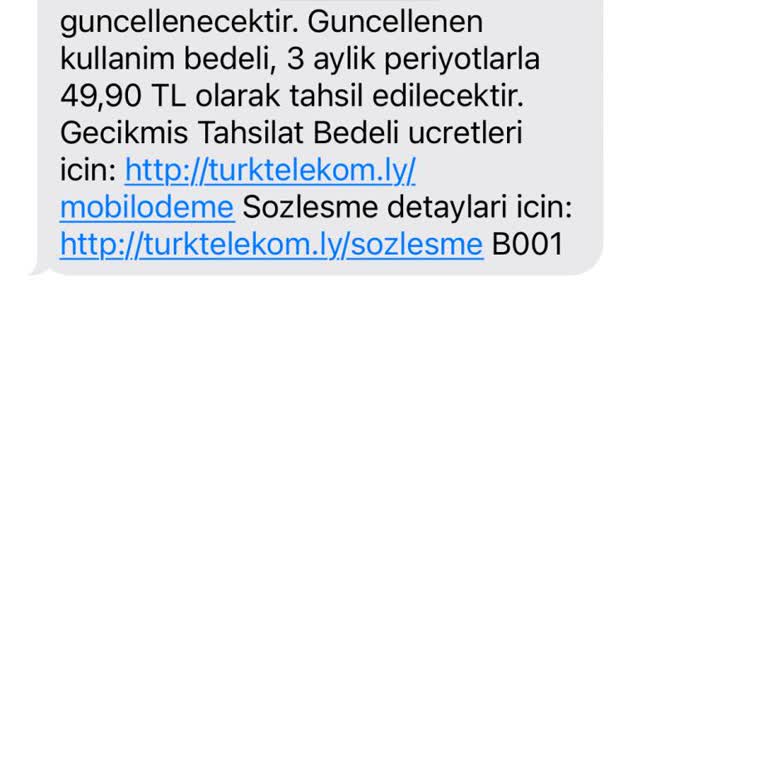 Türk Telekom Adına Gönderilen Şüpheli Mesaj