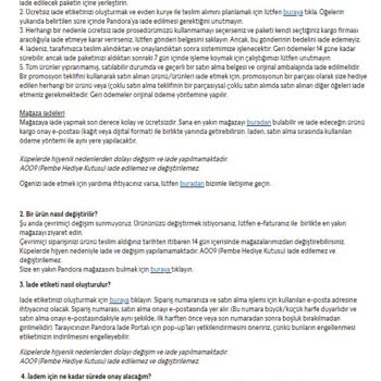 Pandora'nın İade Sürecinde Yaşadığım Sorunlar