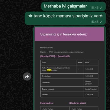 Reflex Köpek Maması Siparişinde Teslimat Sorunu
