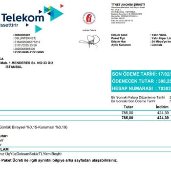 Faturada Beklenmedik Ekstra Ücret