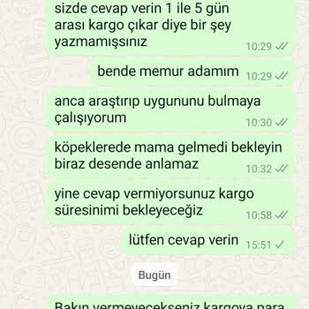 Mama Siparişi Verdim, Ne Ürün Var Ne İade!