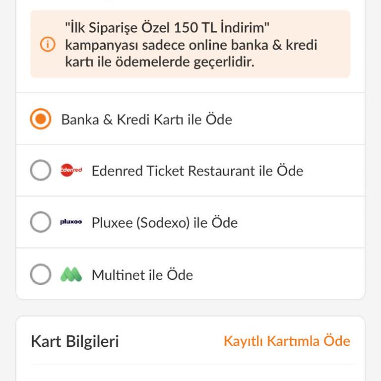 Nakit Ödeme Seçeneği Eksikliği