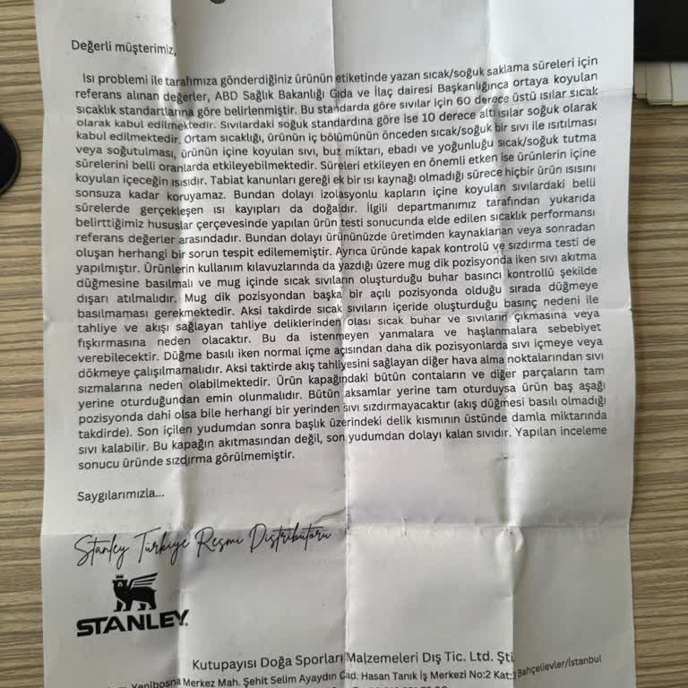 Stanley Termos Isı Kaybı Ve Yanlış Bilgilendirme