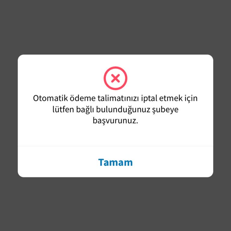 Otomatik Ödeme Talimatı İptal Sorunu