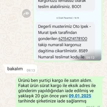 Yanlış Kargo Gönderimi Ve İletişim Sorunu