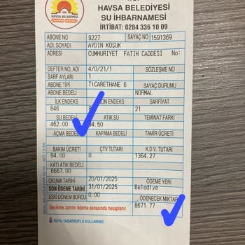 Havsa Belediyesi'nden Haksız Su Faturası Uygulaması