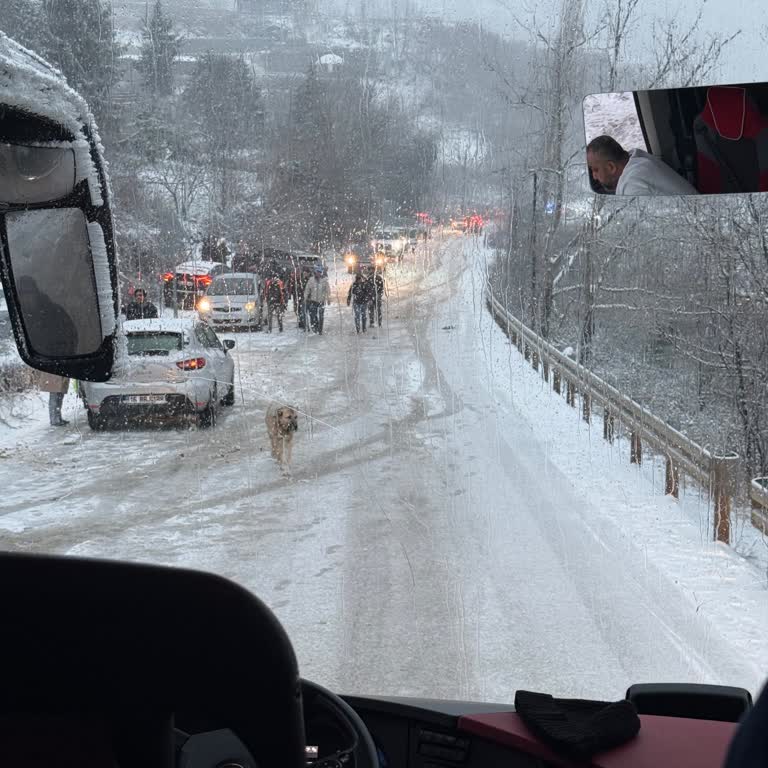 Tehlikeli Uludağ Turu: Zincirsiz Araçla Uçurum Kenarında!