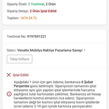 Trendyol'da Sipariş İptali Ve Ödeme Sorunu