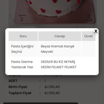 Önemli Günümde Liva Pastacılık'tan Gelen Hatalı Pasta Sürprizi