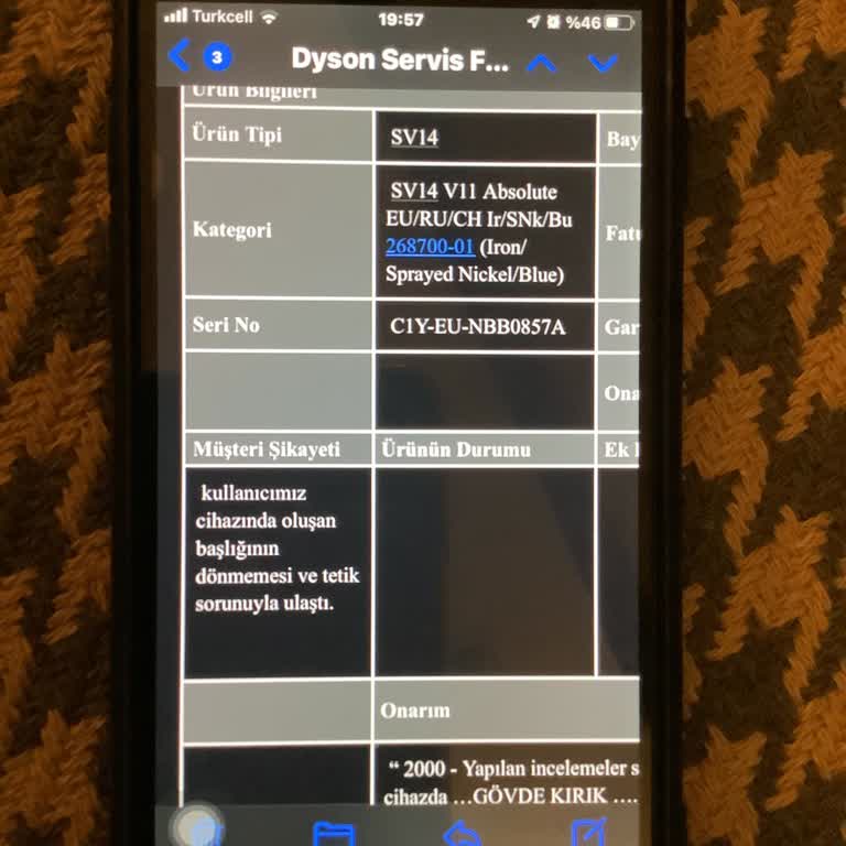 Dyson Servisinde Eksik İade Ve Mağduriyet