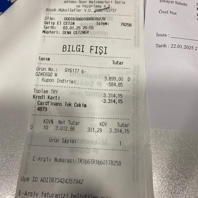 Adidas Ayakkabıda Hızlı Açılma Ve İade Talebi