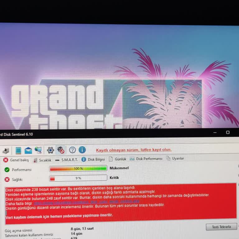 Garanti Kapsamında Arızalı Disk Talebi