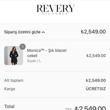 Revery İstanbul'dan Alınan Ceket Hayal Kırıklığı Yarattı