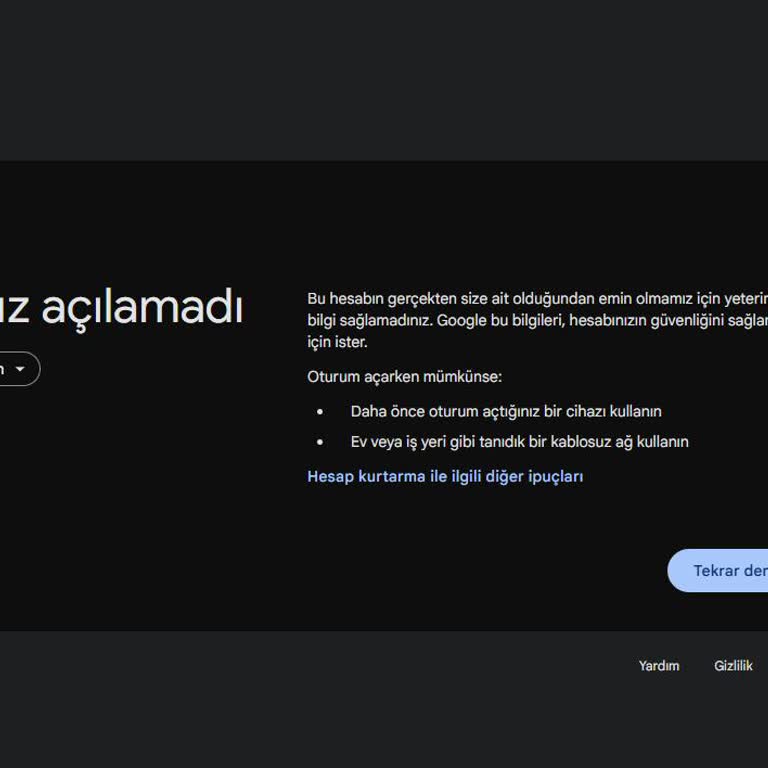 Hesap Şifresi Sorunu Ve Erişim Engeli