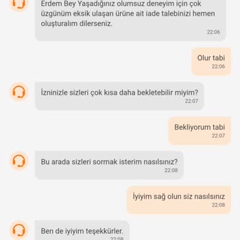Eksik Sipariş Ve Çözülmeyen Canlı Destek Sorunu