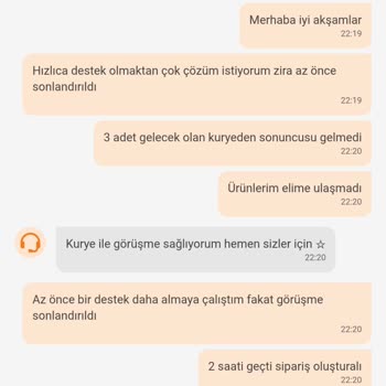 Eksik Sipariş Ve Çözülmeyen Canlı Destek Sorunu