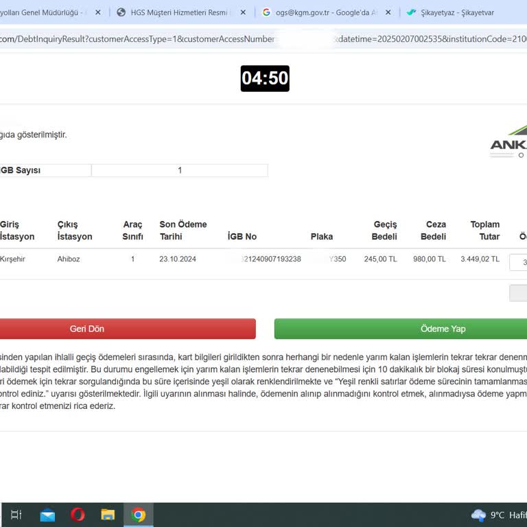 Ankara-Niğde Otoyolu Geçiş Ücretinde Haksız Yüksek Faturalandırma