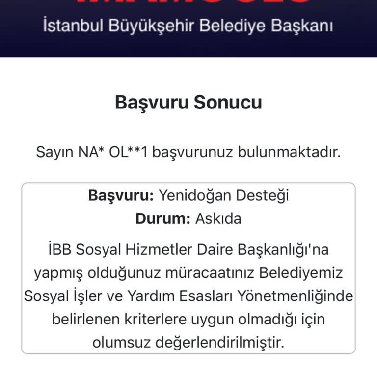 İBB Destek Paketi Başvurum Hızla Askıya Alındı
