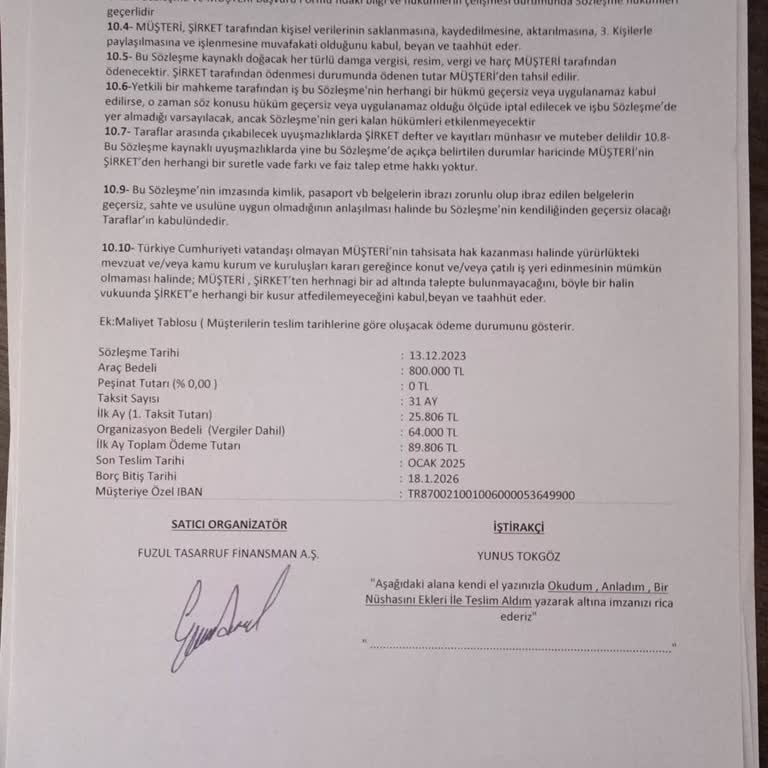 Fuzulev'de Organizasyon Ücreti Ve Teslimat Sorunları