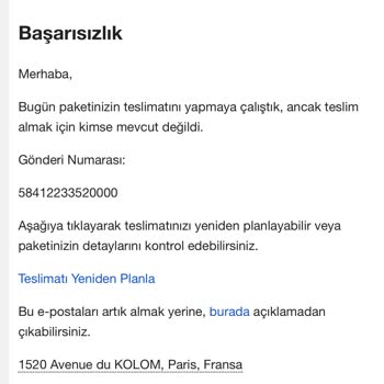 Spam Maillerle Gelen Sahte Kargo Bildirimleri