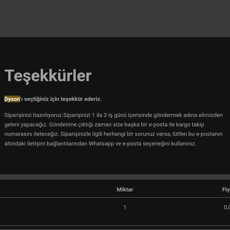 Dyson Süpürge Başlığı Arızası Ve Teslimat Gecikmesi