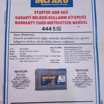 Garanti Kapsamında Olmayan Akü Ve E-Garanti Sistemi Sorunu