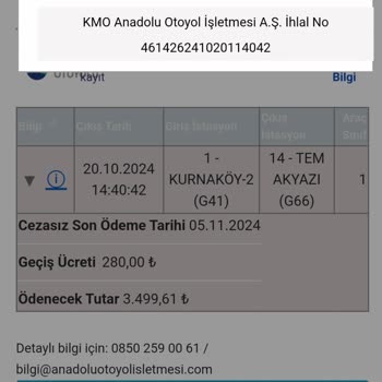 KMO Otoyolunda Haksız Borç Ve İcra Takibi