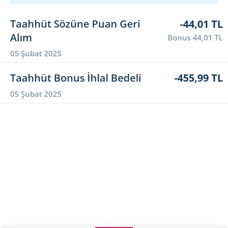 Haksız Taahhüt Bonus İhlal Bedeli Kesintisi