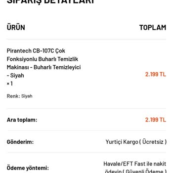 Buharlı Temizleyici Siparişimde Ulaşılamayan Satıcı Sorunu