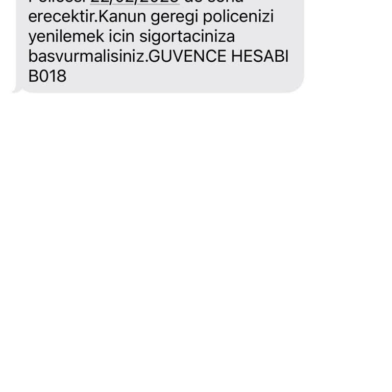 Adıma Kayıtlı Olmayan Araç İçin Gönderilen Yanıltıcı SMS